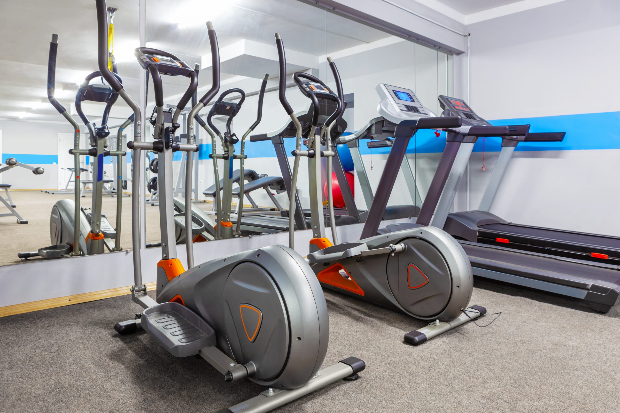 Cardio zone in modern gym.
