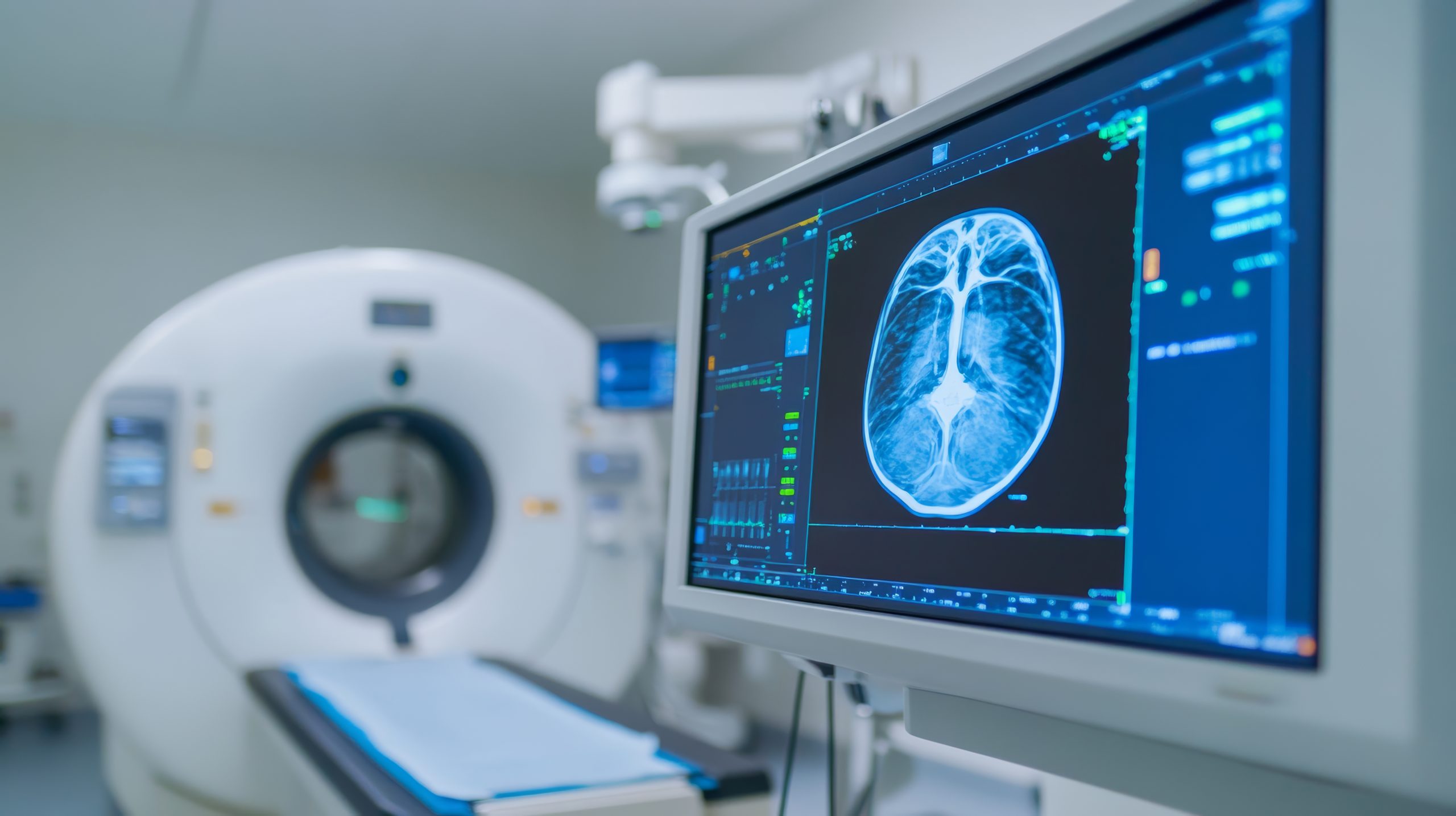 Monitor screen in radiology.