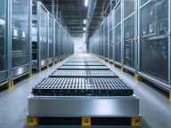 Modern Data Center Server Room with Metal Cages and Raised Floor